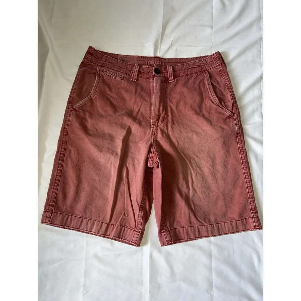 American Eagle Shorts Mens 38 Red Classic Flat Front 100% Cotton Chino